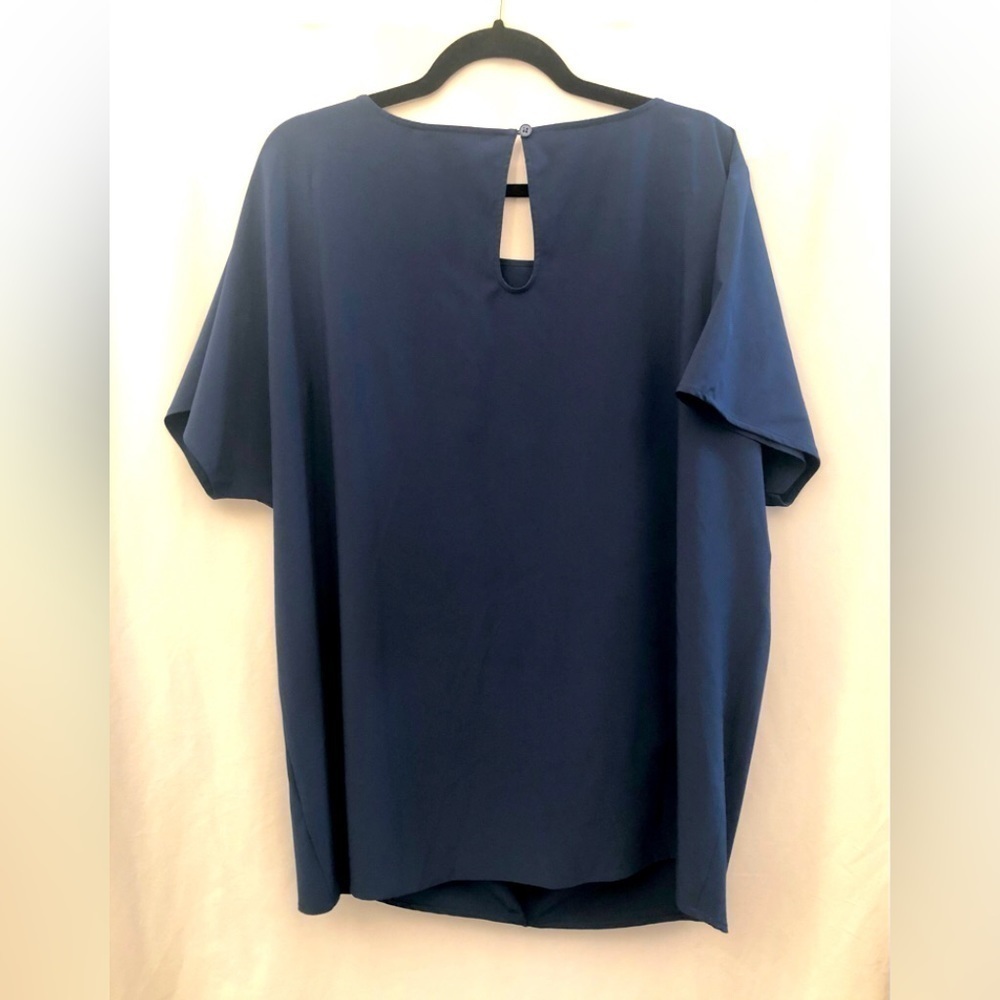 Soft Surroundings Go Lively Travel Tee Draped Tunic Top Navy Blue Size XL - Picture 10 of 11